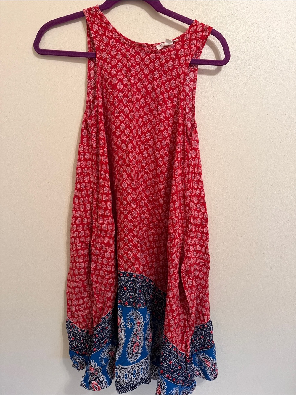 beachlunchlounge Red Patterned Sleeveless Dress